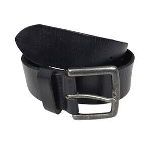 GAP MEN’S GENUINE LEATHER 1.5" BELT – BLACK – SIZE 30 – SILVER BUCKLE